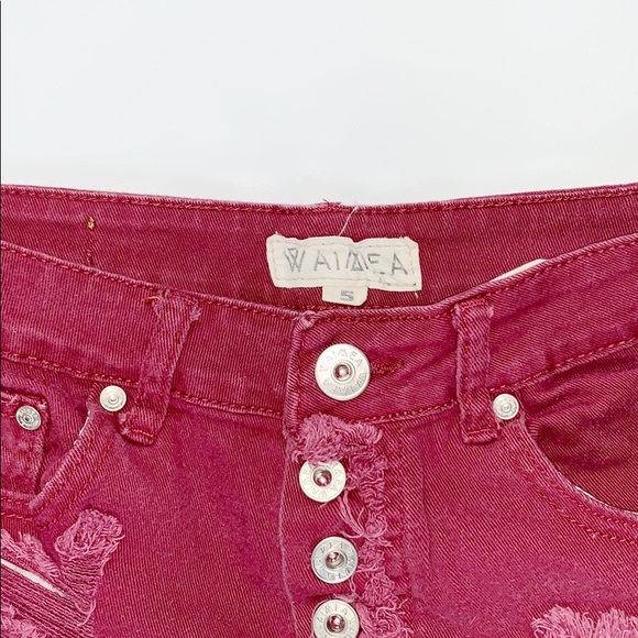 WAIMEA Cuttoff Shorts Size 5 Burgundy - Picture 3 of 7